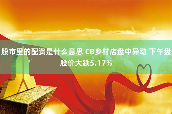 股市里的配资是什么意思 CB乡村店盘中异动 下午盘股价大跌5.17%