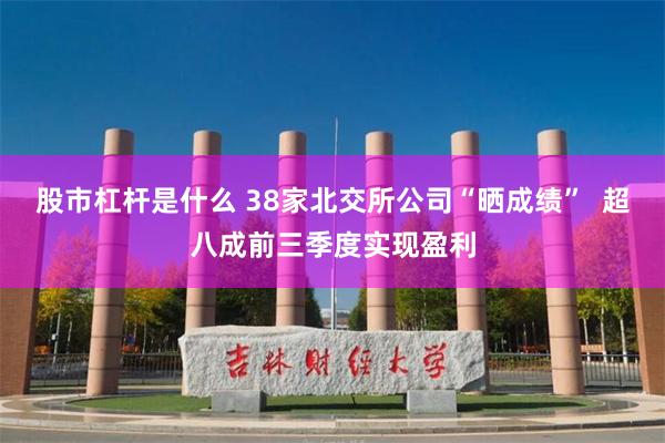 股市杠杆是什么 38家北交所公司“晒成绩”  超八成前三季度实现盈利